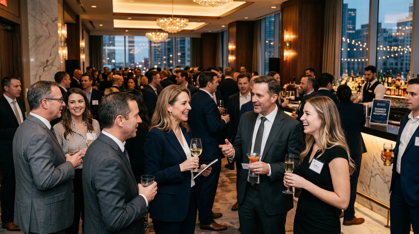 Networking biznesowy — rozmowy przy stole