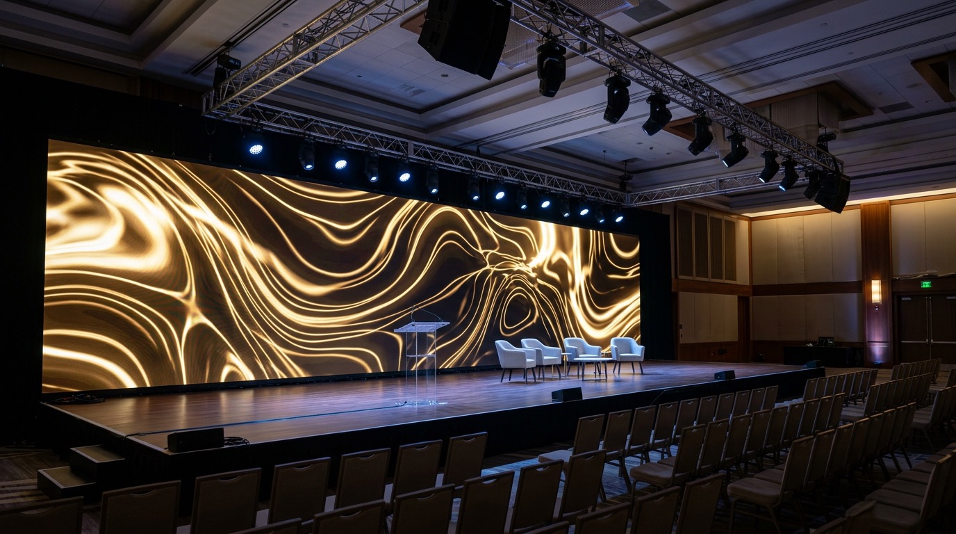 Scena eventowa z oświetleniem scenicznym